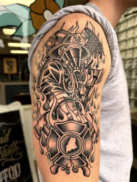 Black and grey armour sleeve